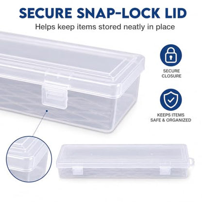Clear Plastic Tool Box Bead Organizer and Storage Case Transparent Small Tool Storage Box for Craft Supplies Jewelry Small Parts Wall Mount Hanging Container 13.97 X 3.54 X 1.49 in