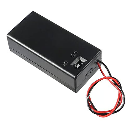 DORHEA 10Pcs 9V Battery Holder, 9 Volt Battery Holder with Switch, 9v Battery Case Connector Wire Spring Clip DIY Plastic Cell Batteries Container Power Bank Cases - color: 9V holder