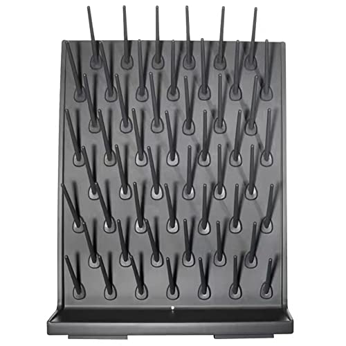Lab Drying Racks Pegboard Bench-top Wall-Mount Laboratory Glassware Cleaning Polyethylene Equipment (52 Black) - style: 52 Black