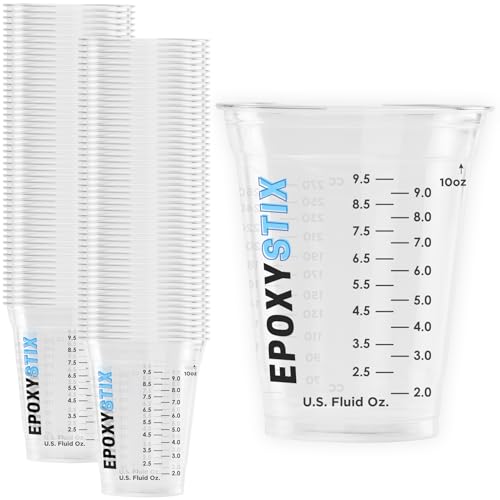 [50 Pack] NEW SIZE 12oz Graduated Mixing Cups - Durable PET, Clear Measurement Markings in oz, mL and cups - For Resin, Paint, Mixing and Crafts - size: Pack of 50
