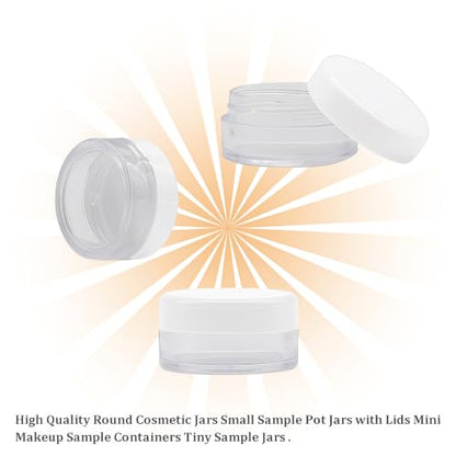 50 Pcs Makeup Sample Containers 3g/5g Sample Containers with Lids Tiny Sample Jars for Skincare Cream Lotion Jewelry Beads DIY Crafts Travel (FZG/3g/Bai) - color: white, size: 3g