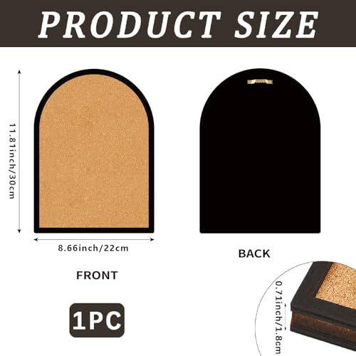 CRASPIRE Arch Pin Cork Board Framed Bulletin Display Badge Vintage Wooden Decorative Corkboard 8.66x11.8 Wall Mounted Memory Memo Brooch Lapel Holder Storage for Home Office School Classroom Wedding - style: Arch