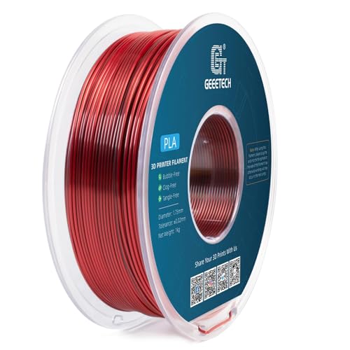Geeetech Silk Dual‑Color PLA Filament 1.75mm, Black Red, 1KG - color: 1kg Dual Color Black-red
