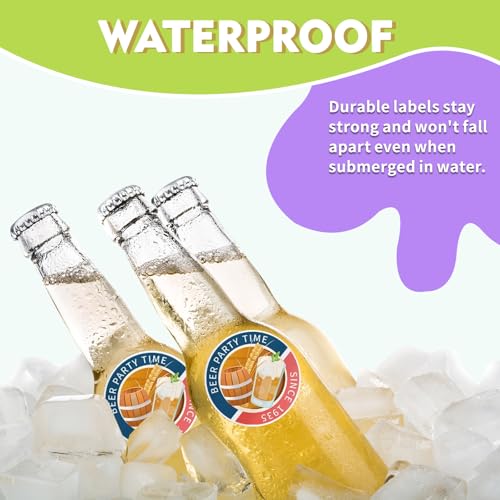 BihaoBaozhuang-Waterproof paper-240 White Round Waterproof Labels, with a Diameter of 2" 5.08cm. These Round Labels are Suitable for Printing with Both Inkjet and Laser Printers