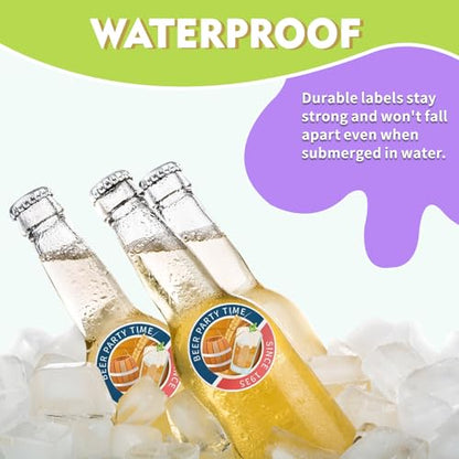BihaoBaozhuang-Waterproof paper-240 White Round Waterproof Labels, with a Diameter of 2" 5.08cm. These Round Labels are Suitable for Printing with Both Inkjet and Laser Printers