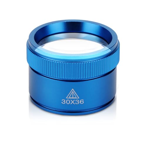 Portable Small Magnifying Glass Jeweler Loupe Magnifier (Blue, 30X36MM) - color: Blue, size: 30X36MM