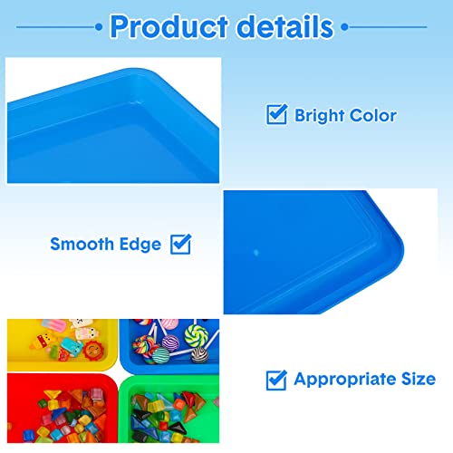 20 Pcs Small Plastic Art Sand Tray, Blue, Green, Yellow, White, Red - color: Blue, Green, Yellow, White, Red