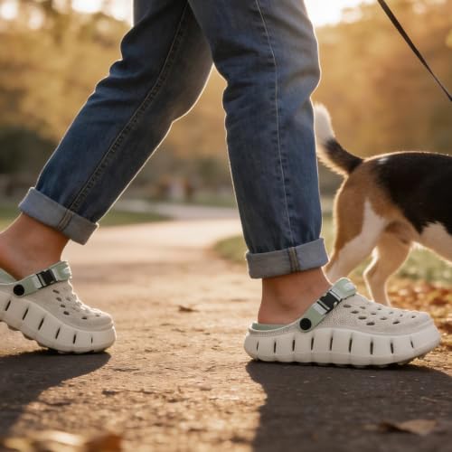 Men's Women's Cloud Clogs, EVA Thick Platform Slip On Non Slip Garden Shoes - color: Green, size: 12-12.5 Women/11-11.5 Men
