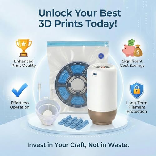 Filament Storage Bags with Auto Pump - Upgraded 20 Extra Large Filament Bags (13.39 * 11.81 inch) Plus 4 Clips - Extra Large Filament Vacuum Bags (Set A)