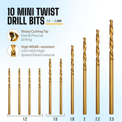 Micro Drill Bits Set with Pin Vise Hand Drill Manual, Jewelry Drill Kit - style: Professional