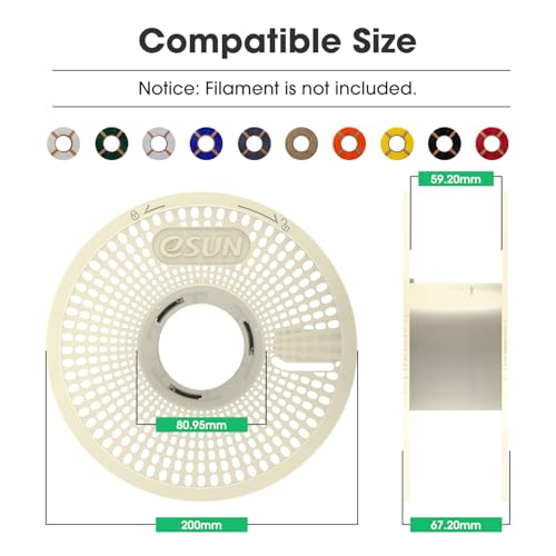 eSUN Upgraded eSpool+ Reusable and Detachable Refilament Reel, ABS Hollow Filament Holder, Easy-to-use Replacement Storage Spool, 1 Pack, 200x 67.2mm