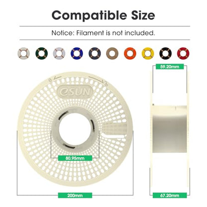 eSUN Upgraded eSpool+ Reusable and Detachable Refilament Reel, ABS Hollow Filament Holder, Easy-to-use Replacement Storage Spool, 1 Pack, 200x 67.2mm