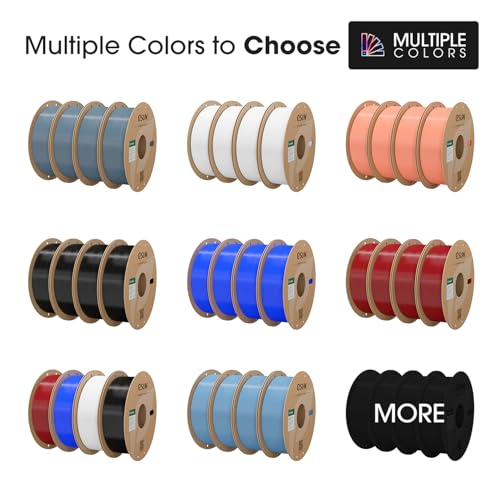 eSUN PLA Basic Filament 1.75mm 3D Printer Filament Bundle 4KG - color: Fr+u+cw+b, size: 4KG
