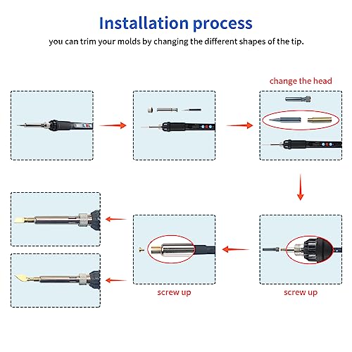 3D Printer Accessories Tool Kit Modify Finishing Smoothing Tool Cleaning Needle Scarper: 1Pcs Soldering Iron with 8Pcs Brass Trimming Head 1Pcs Connector Bczamd - color: Trimming Tool Set