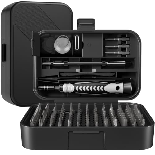 LIFEGOO Precision Screwdriver Set, 130-in-1 Electronics Repair Tool Kit with 120 Bits, Magnetic Screwdriver Kit with Flexible Shaft and Built-In Parts Box for iPhone, Laptop, PC, Xbox, Switch, Watch - color: Black, size: 130 in 1
