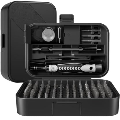 LIFEGOO Precision Screwdriver Set, 130-in-1 Electronics Repair Tool Kit with 120 Bits, Magnetic Screwdriver Kit with Flexible Shaft and Built-In Parts Box for iPhone, Laptop, PC, Xbox, Switch, Watch - color: Black, size: 130 in 1