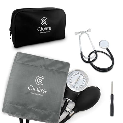 Manual Blood Pressure Cuff with Stethoscope for Nursing Students - color: Gray, style: With Basic Stethoscope
