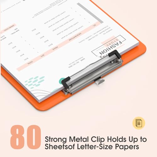 Plastic Clipboards, Orange 8.5x11 Clip Board - color: Orange