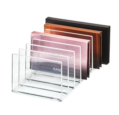 iDesign The Sarah Tanno Collection Plastic Cosmetics and Makeup Palette Organizer, 7-Compartment, Clear, 20.3 cm × 10.1 cm × 7.6 cm - size: 20.3 cm × 10.1 cm × 7.6 cm, style: Pallet Organizer