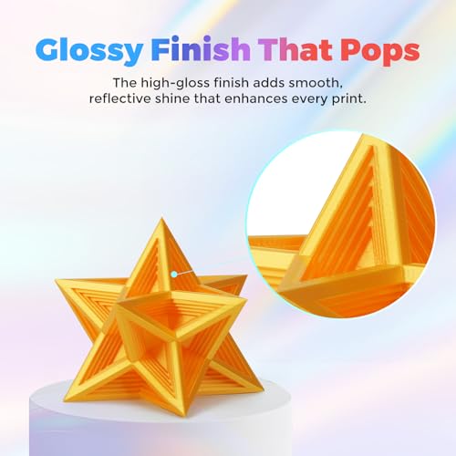 FLASHFORGE Silk PLA Filament 1.75mm Light Gold, Smooth and Silky Texture 3D Printing Filament, Dimensional Accuracy +/- 0.02mm - color: Light Gold