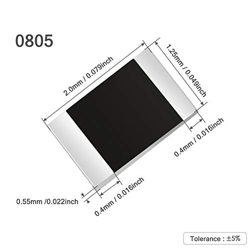 Chanzon 1200pcs 0805 SMD Resistor Kit 60 Values 0-10M ohm 1/8W Each 20pcs