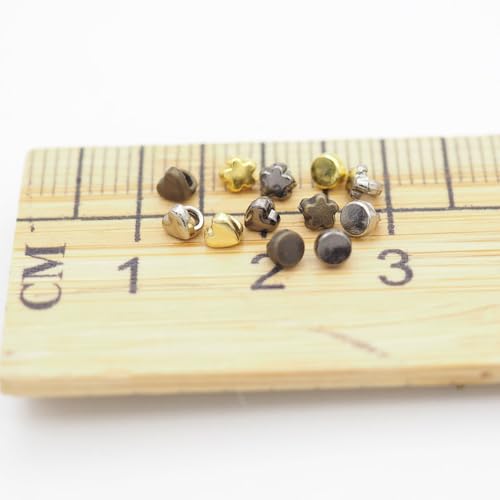 120pcs Super Mini Shank Buttons & Super Tiny Metal Charms - 3mm (1/8") Diameter for DIY Crafts, Sewing, mini Clothes Accessories Small,Project Making（4 Colors Mixed）