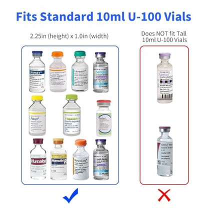 Mviioe Portable Insulin Peptide Vial Case Fits 10ml Short Bottles, Purple - color: Purple-6 Slots