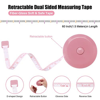 Tape Measures Retractable, Fabric Measuring Tape, 60 Inch Small Sewing Tape Measure for Craft Nursing Medical Travel(3 Pack/Green,Blue,Pink) - color: Green,Blue,Pink