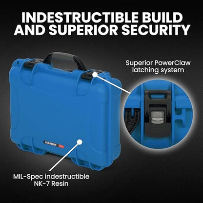 NANUK 910 Hard Case with Customizable Cubed Foam, IP67 Waterproof, Dustproof and Impact Resistant, 14.3” x 11.1” x 4.7”, Rugged Construction for Ultimate Protection, Made in Canada – Blue - color: Blue, style: Cubed Foam