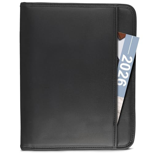 Samsill Professional Padfolio with Secure Zippered Closure, 10.1 Inch Tablet Sleeve, and 8.5 by 11 Inch Notepad, Black, Full Size (70820) - size: Letter - 8.5 x 11 inches, style: Zipper Padfolio