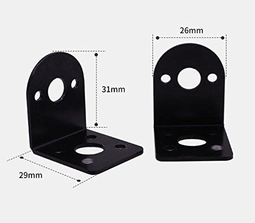 Black 25mm DC Gear Motors Mounting Bracket, Iron Anti-Rust Gearbox L-Shape Fixed Seat, Gear Reduction Motor Holder - size: 25 mm