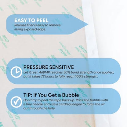Gizmo Dorks 468MP Double Sided Adhesive Transfer Tape Sheets - 12 x 12 in - size: 12" x 12"