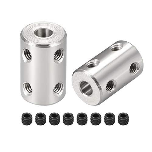 uxcell 5mm to 5mm Bore Rigid Coupling Set Screw L22XD14 Stainless Steel,Shaft Coupler Connector,Motor Accessories,2pcs - color: Silver Tone, size: 5.2mm to 5.2mm
