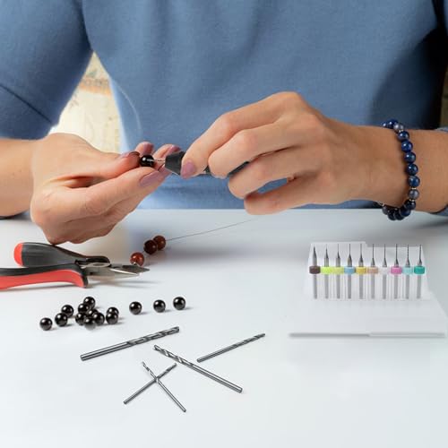 61Pcs/Set Pin Vise, 50 Micro Twist Drill Bits Set 1-3mm, 10 PCB Mini Hand Rotary Tool Random Color 0.1-1mm, Drilling Vice For Making Jewelry Miniatures Carburetor Modeling Resin Polymer Clay DIY Craft