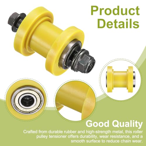 PATIKIL 8mm Grooved Roller Pulley Tensioner Chain Roller Pulley Mini Yellow - color: Yellow
