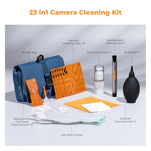 K&F CONCEPT 23-in-1 Lens Cleaning Kit for Pro Photographers, Multi-Scene