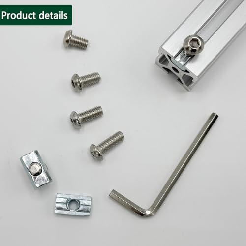 80 pcs M6 T Nut Screws Kit for 1010 1020 Aluminum Extrusion, 40 pcs Silver M6x10/12/14/16mm Hexagon Socket Screws and 40 pcs M5 Sliding T-Nuts with 1 pcs M6 Hex Wrench - style: 80pcs 10 Series Screws Kit Silver