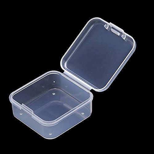 10 Pack Plastic Storage Containers, Mini Clear Square Boxes with Lids, Empty Cases for Jewelry, Earplugs, Hardware Parts & Small Craft Items (Transparent) - color: Transparent