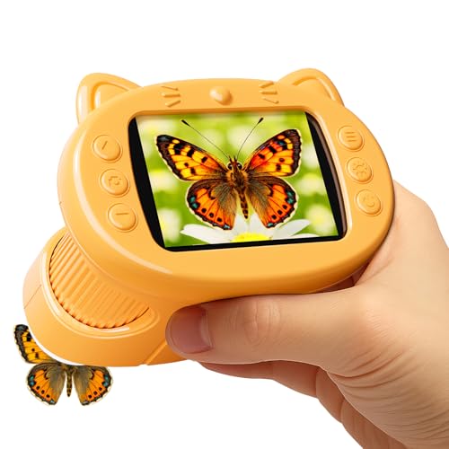 1000x Digital Microscope for Kids, Science Kits STEM Toy for Boy Girls 3-12 - color: Yellow
