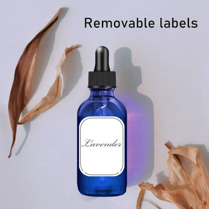 2 Pcs Dropper Bottles 2 OZ, Dark Blue Glass Bottle with Graduated Dropper - color: Blue 2 oz