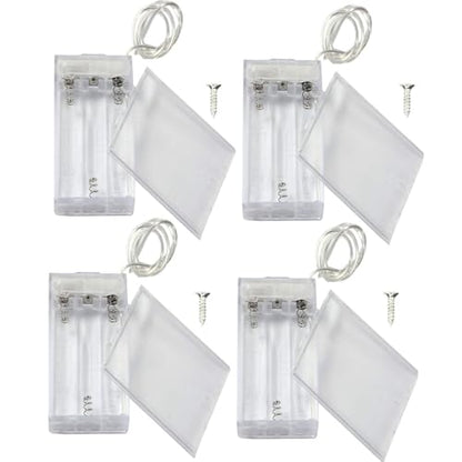 4PCS AA LED String Battery Holder and Screws,3 x 1.5V 3Slot AA Battery Holder and Switch for LED String Light DIY or Fixing - color: Style-B