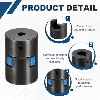 MECCANIXITY Flexible Coupling Coupler Set, 5/16" to 5/8" L070 Black - size: 5/16" to 5/8"