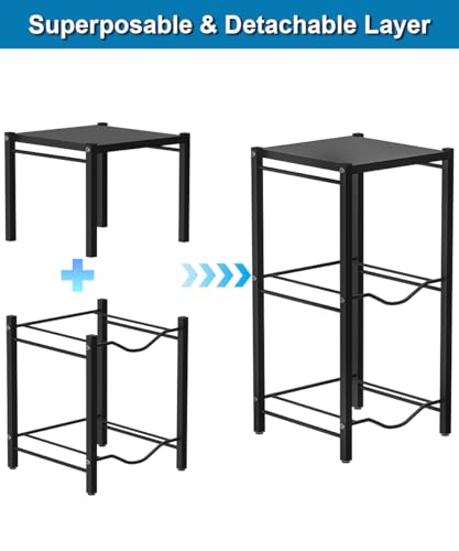 mocomax 5 Gallon Water Jug Rack, 3 Tier Detachable Water Bottle Holder With Storage Shelf, Heavy Duty Water Jug Dispenser Stand Organizer for Kitchen, Office, Home, Black - style: 3-Tier with shelf