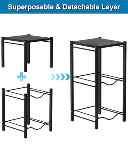 mocomax 5 Gallon Water Jug Rack, 3 Tier Detachable Water Bottle Holder With Storage Shelf, Heavy Duty Water Jug Dispenser Stand Organizer for Kitchen, Office, Home, Black - style: 3-Tier with shelf