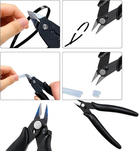 Micro Wire Cutter 1-Pack, Precision Flush Cutter, Mini Side Cutter Pliers for Jewelry Electronics 3D Printing & Craft Projects