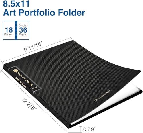 Sooez 4 Pack Binder with Plastic Sleeves 18Pocket, Displays 36 Pages 8.5x11 - color: Black