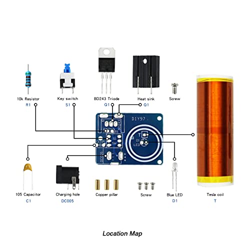 Soldering Practice Kit 5 DIY Electronics Projects Soldering Kit DIY Tesla Coil Simple Welding Skills Plug-in Circuit Kit Learn Soldering Kit for Beginners (5-Kits-TSL) - style: Soldering-All