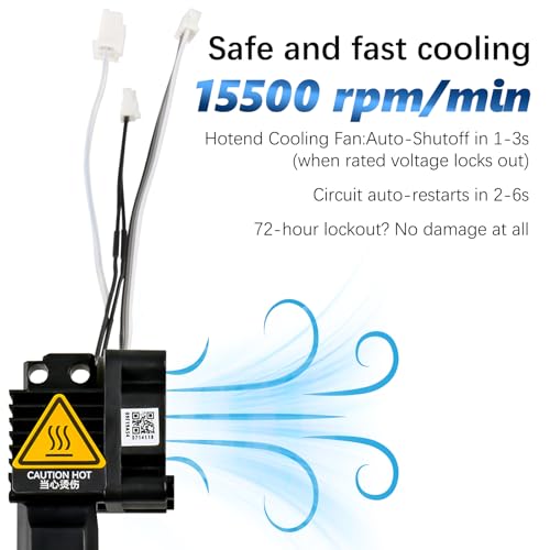 Bamboo Lab X1 X1C Hotend Assembly Complete with Hardened Steel 0.4mm Nozzle,Ceramic Heater, Thermistor, Cooling Fan for X1 Series 3D Printer Extruder Heating Block Replacement - size: 0.4MM, style: X1 Series