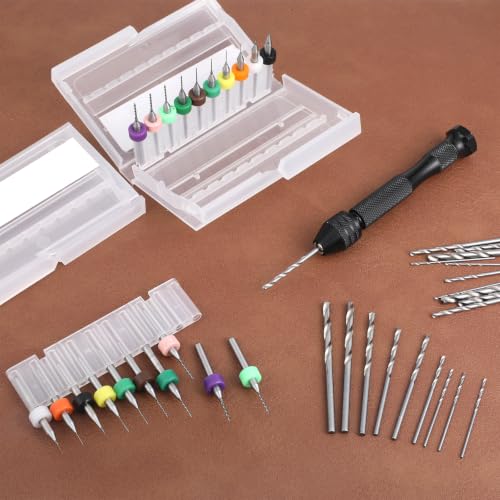 41PCS Pin Vise Hand Drill 20 Pcs Micro Twist Hand Drill Bit Set