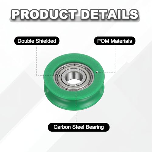 uxcell 30Pcs 695ZZ POM Pulley U-Groove Ball Bearing, 5x19x6mm, Dark Green - color: Dark Green, size: 5x19x6mm, 695ZZ